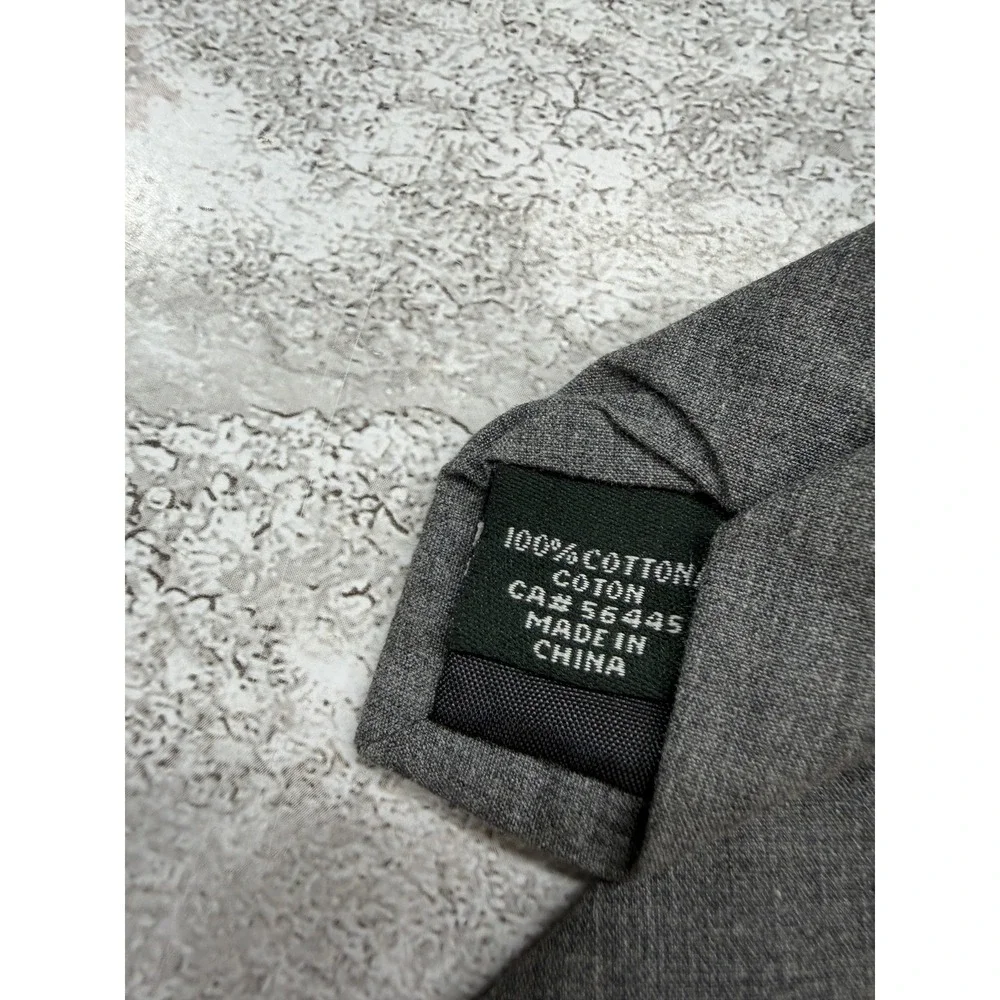 J.CREW 100% Cotton Tie Mens One Size Gray Slim Skinny Woven Logo Classic